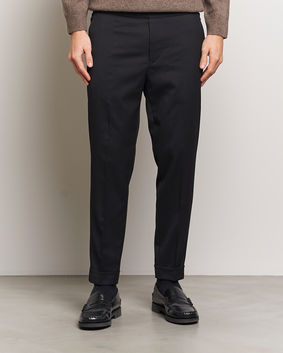 Hombres | Pantalones | Filippa K | Terry Cropped Trousers Black