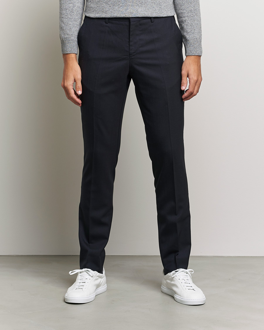 Hombres | Pantalones | Filippa K | Liam Cool Wool Slacks Dark Navy