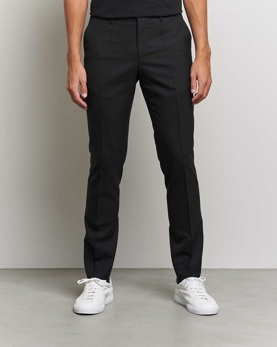 Hombres | Pantalones | Filippa K | Liam Cool Wool Slacks  Black