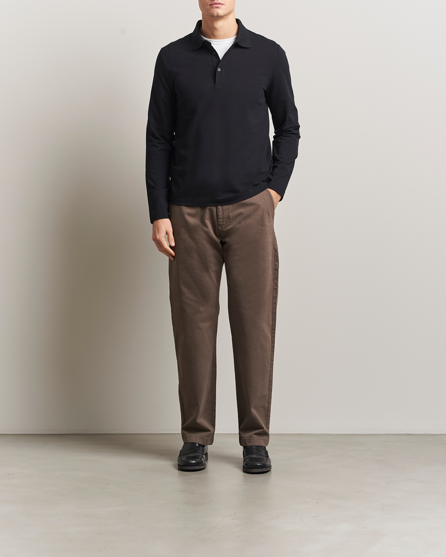 Hombres | Polos | Filippa K | Luke Lycra Poloshirt Black