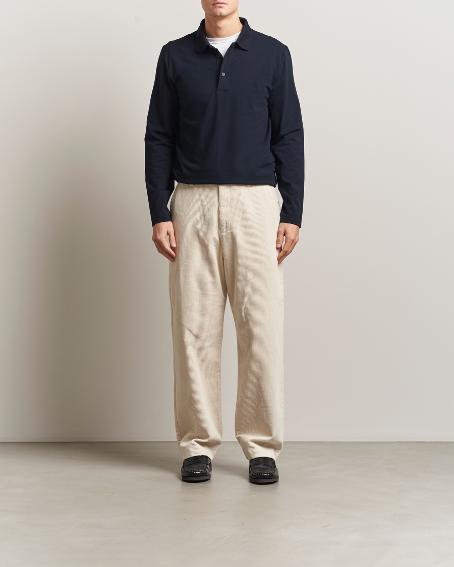 Hombres | Polos | Filippa K | Luke Lycra Poloshirt Navy