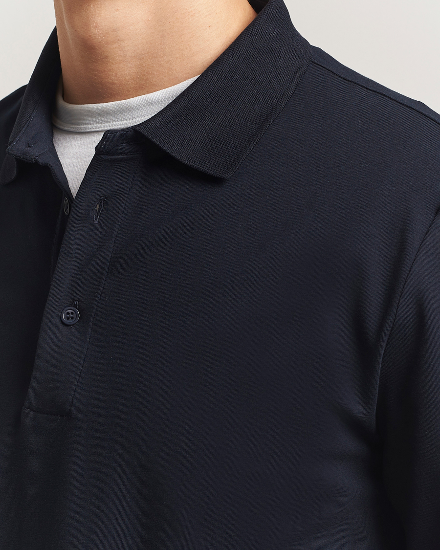 Hombres | Polos | Filippa K | Luke Lycra Poloshirt Navy