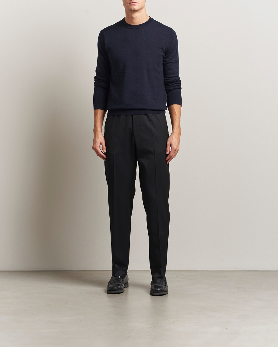 Hombres | Jerséis y prendas de punto | Filippa K | Merino Round Neck Sweater Navy