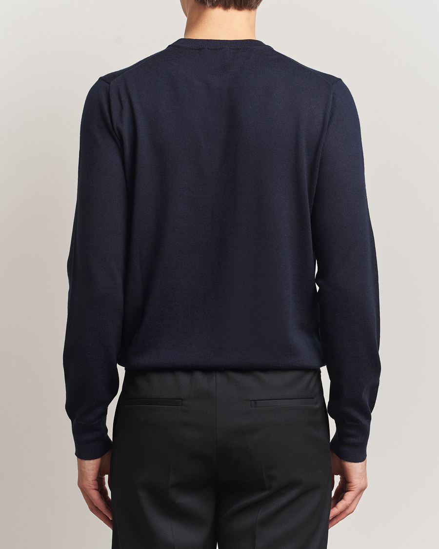 Hombres | Jerséis y prendas de punto | Filippa K | Merino Round Neck Sweater Navy