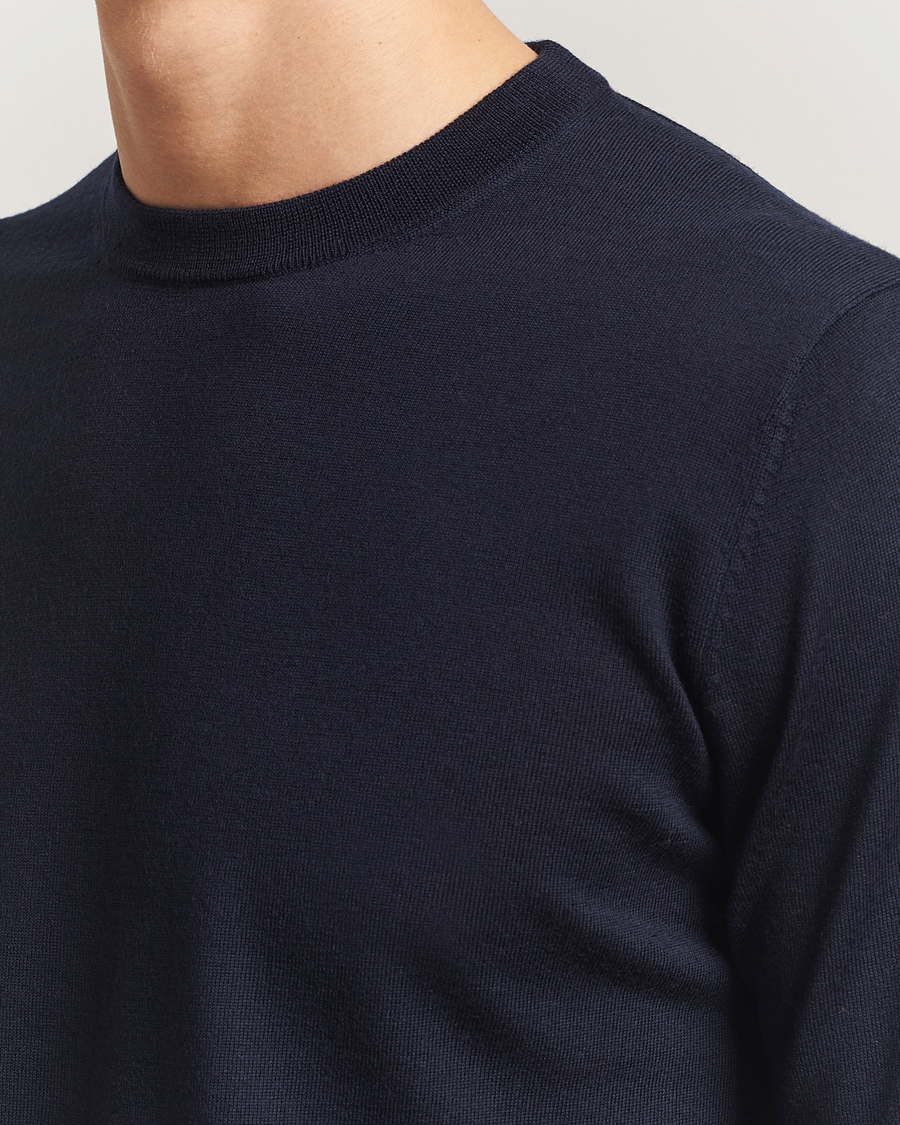 Hombres | Jerséis y prendas de punto | Filippa K | Merino Round Neck Sweater Navy