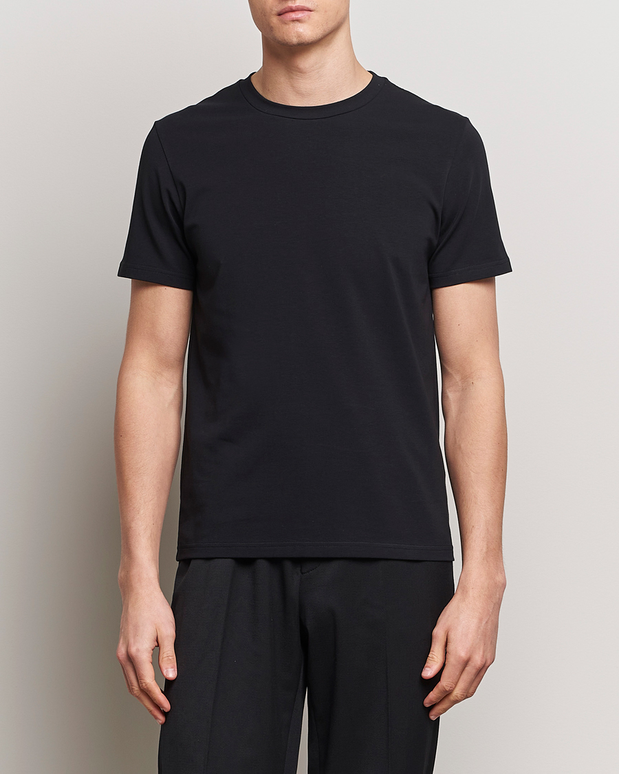 Hombres | Camisetas negras | Filippa K | Soft Lycra Tee Black