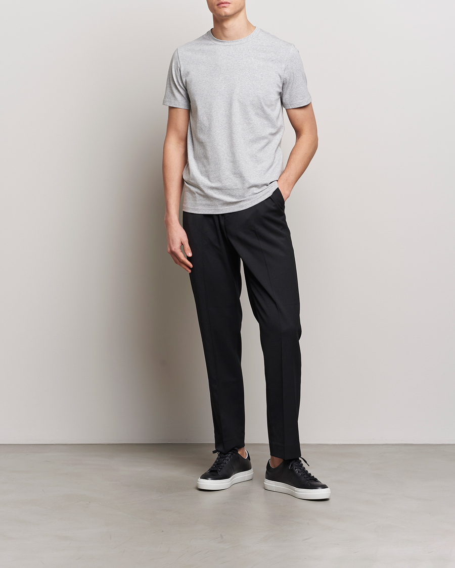 Hombres | Camisetas | Filippa K | Soft Lycra Tee Light Grey Melange
