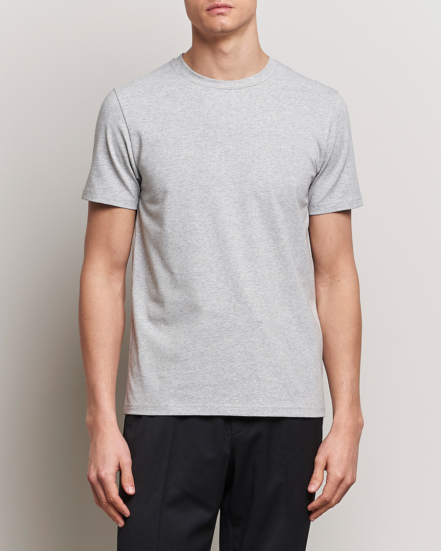 Hombres | Camisetas | Filippa K | Soft Lycra Tee Light Grey Melange