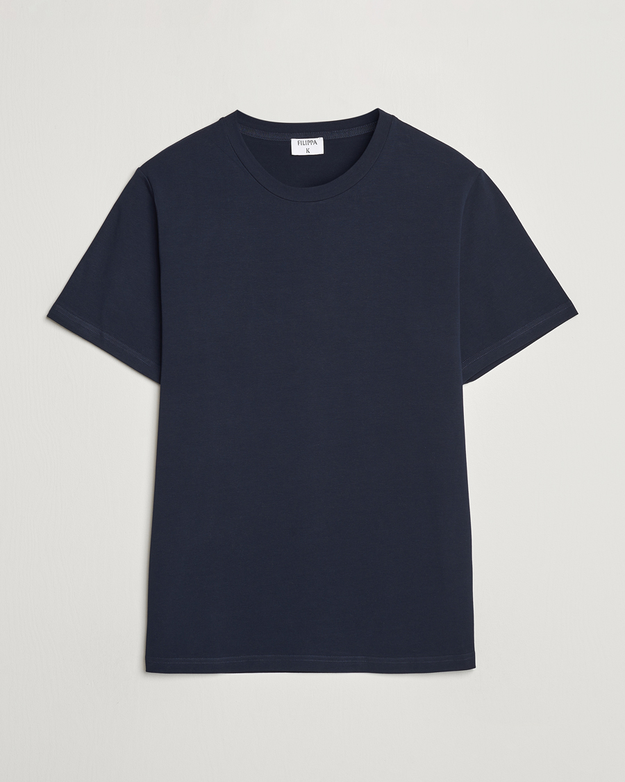 Hombres | Camisetas | Filippa K | Soft Lycra Tee Navy