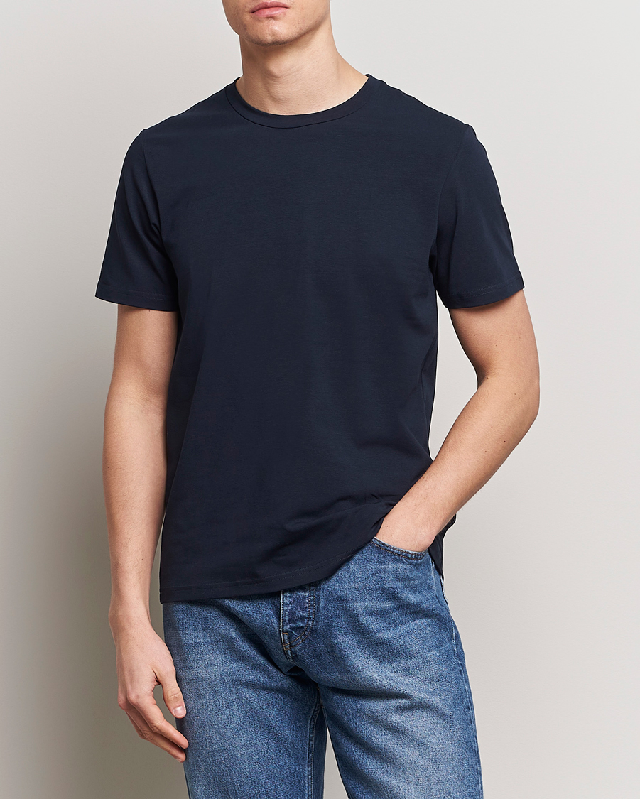Hombres | Camisetas | Filippa K | Soft Lycra Tee Navy