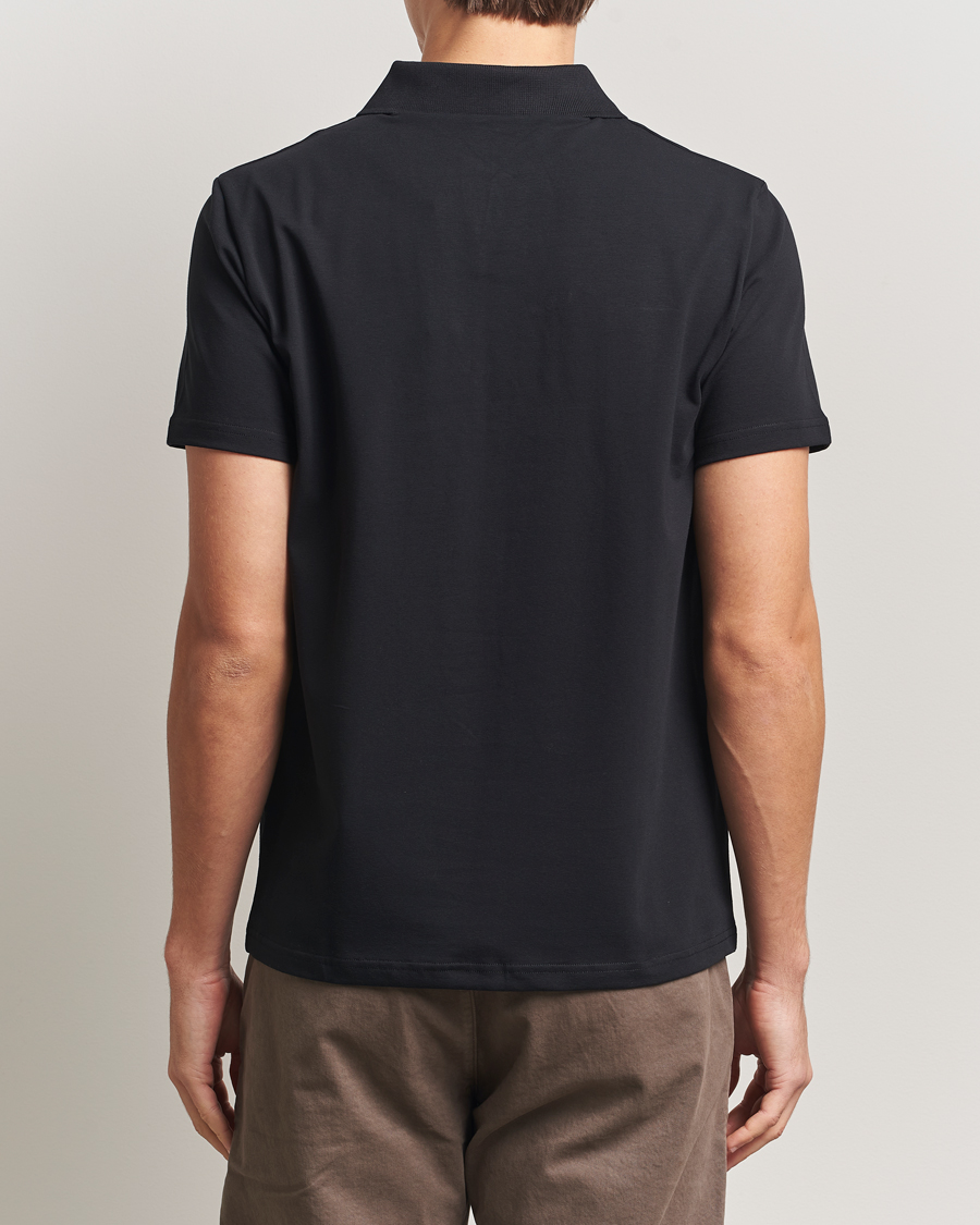 Hombres | Polos | Filippa K | Soft Lycra Polo Tee Black
