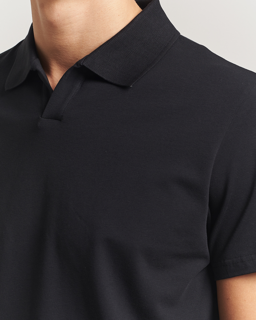 Hombres | Polos | Filippa K | Soft Lycra Polo Tee Black