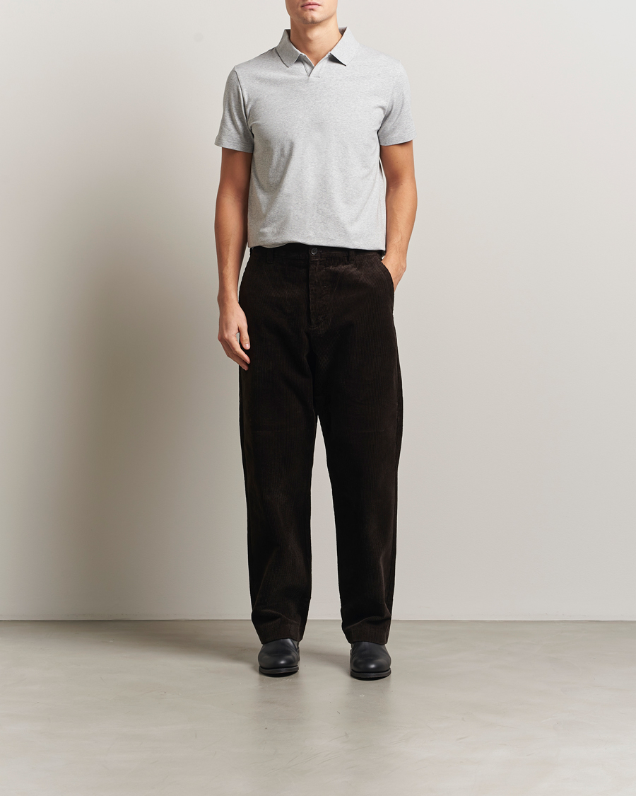 Hombres | Polos | Filippa K | Soft Lycra Polo Tee Light Grey Melange