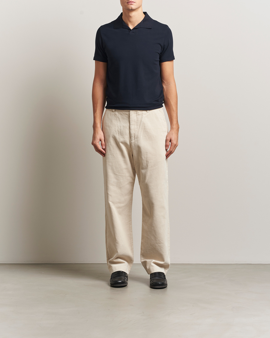 Hombres | Polos | Filippa K | Soft Lycra Polo Tee Navy