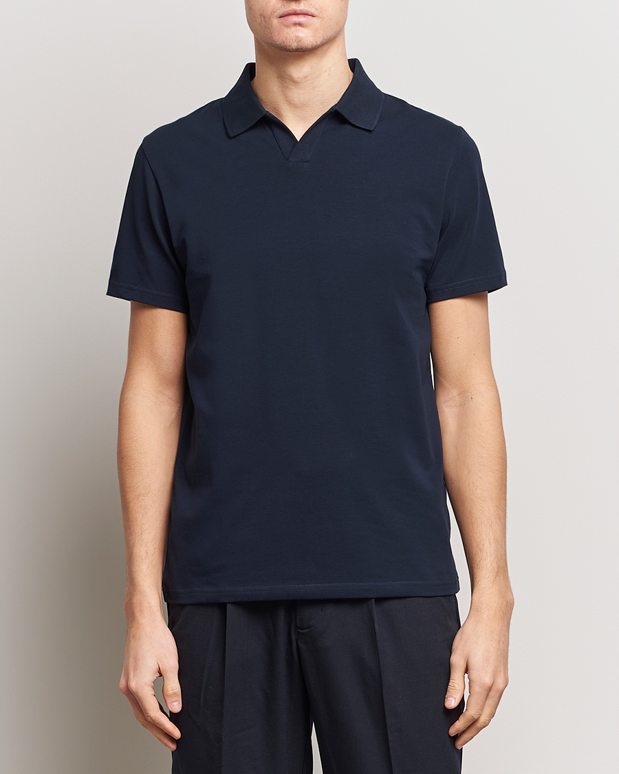 Hombres | Camisas polo de manga corta | Filippa K | Soft Lycra Polo Tee Navy