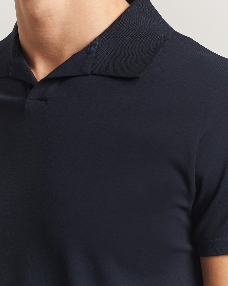 Hombres | Polos | Filippa K | Soft Lycra Polo Tee Navy