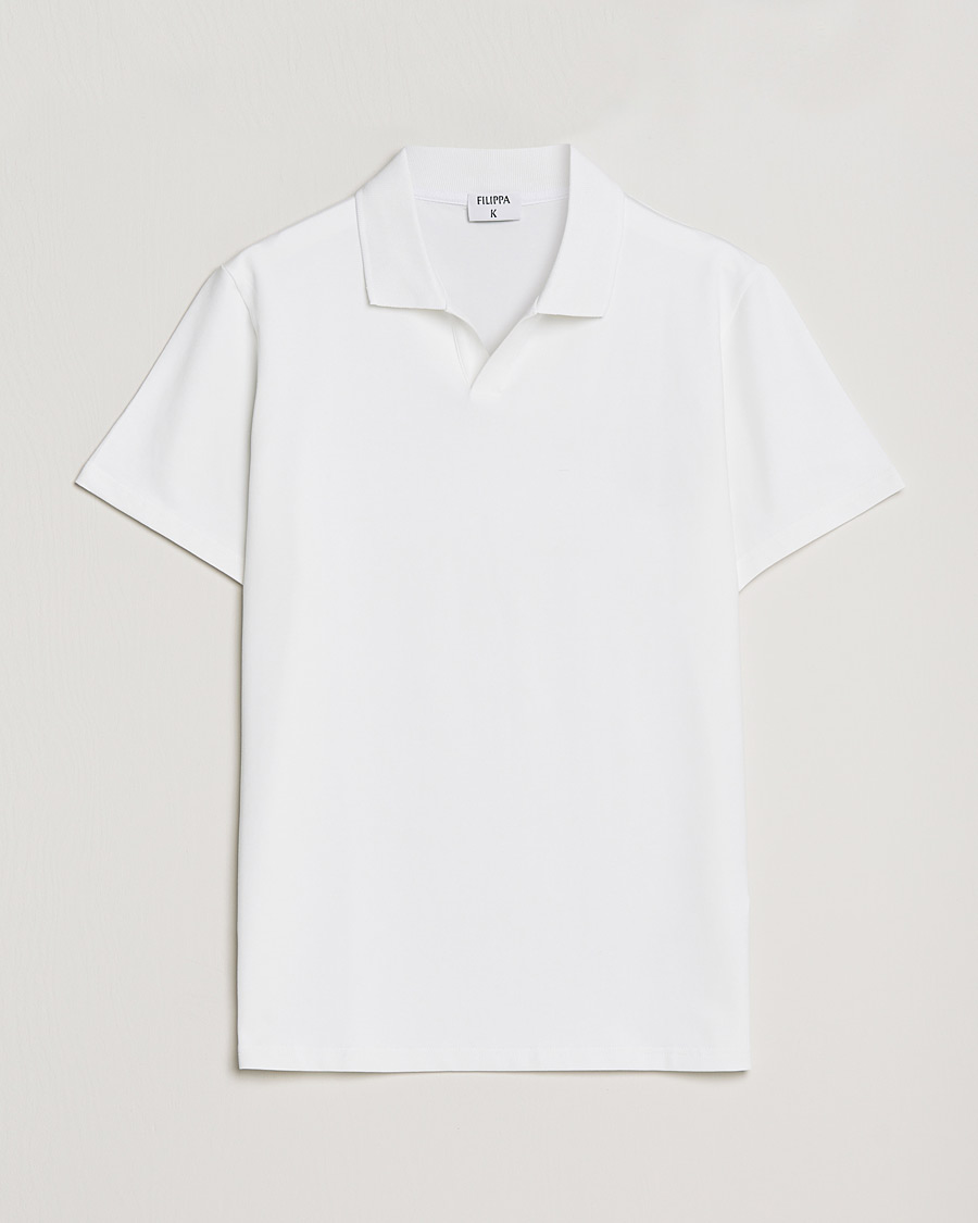 Hombres | Polos | Filippa K | Soft Lycra Polo Tee White