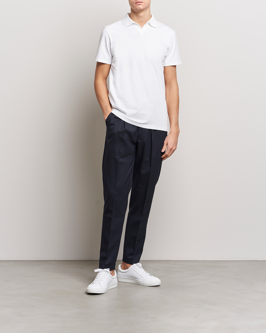 Hombres | Polos | Filippa K | Soft Lycra Polo Tee White
