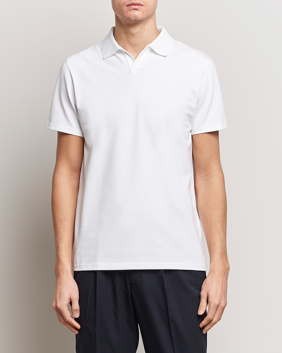 Hombres | Polos | Filippa K | Soft Lycra Polo Tee White