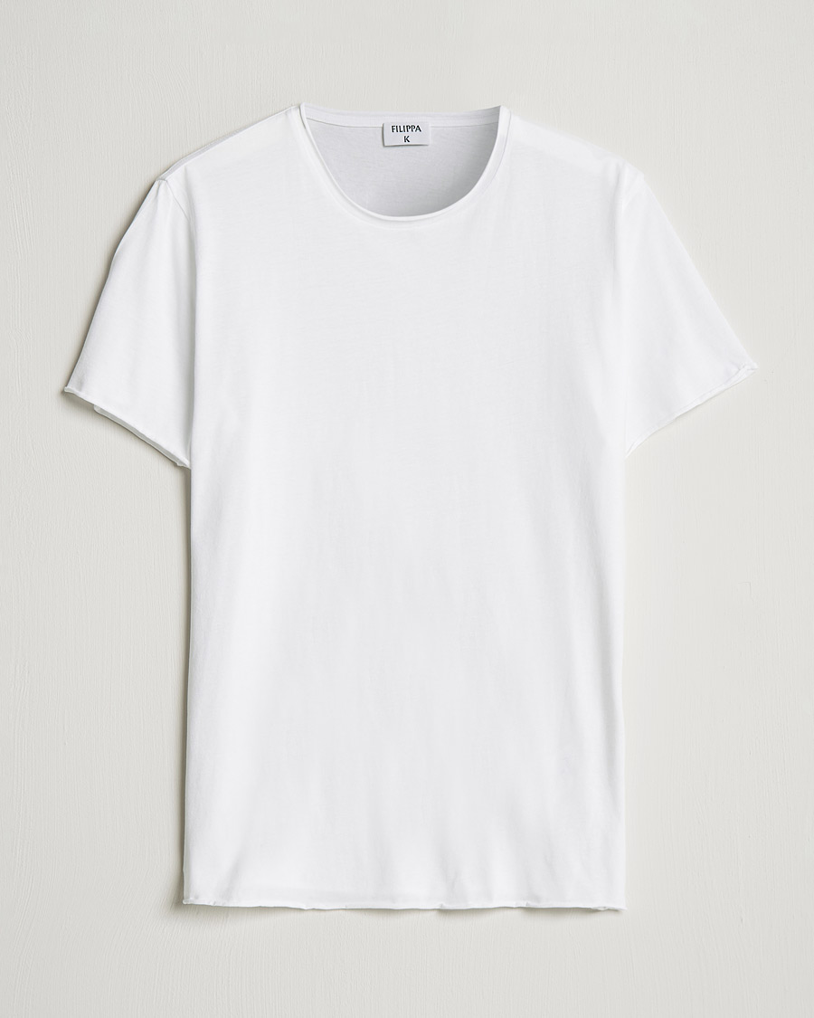 Hombres | Camisetas | Filippa K | Roll Neck Crew Neck Tee White