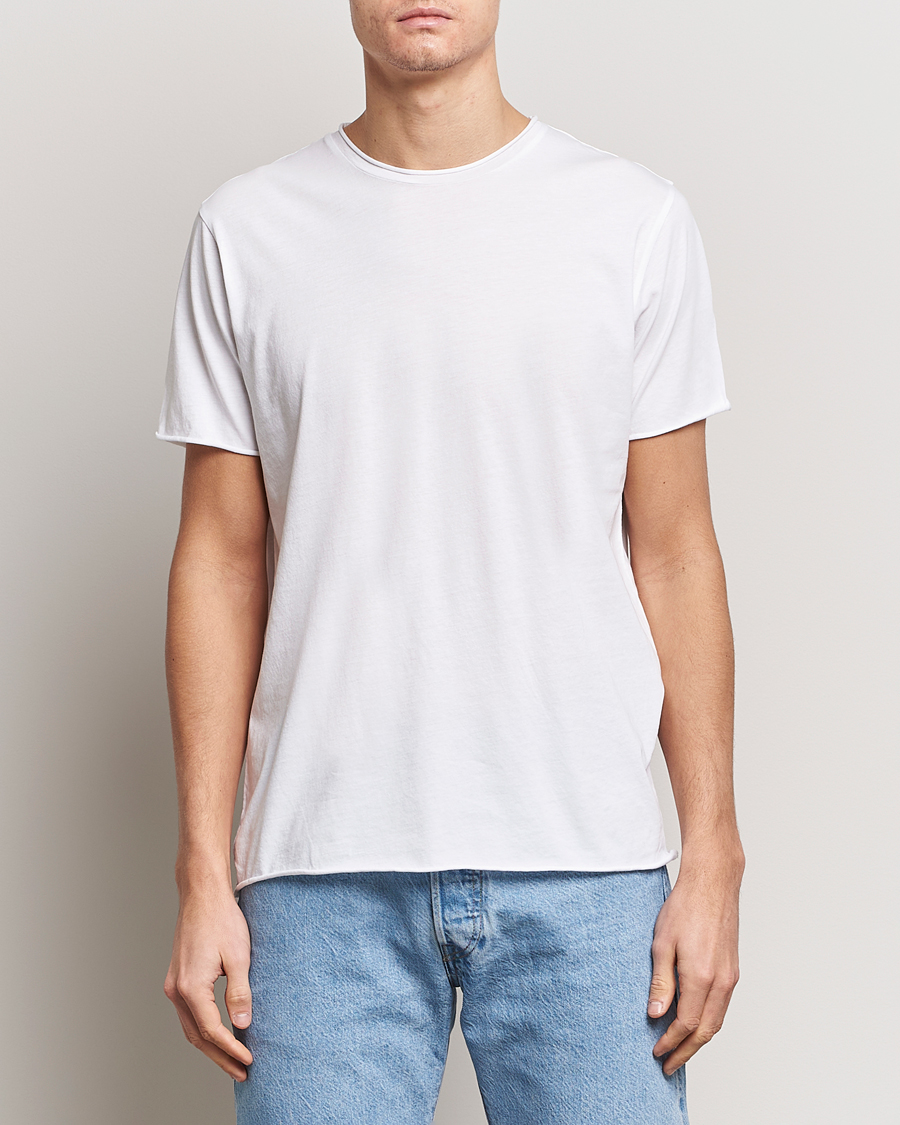 Hombres | Camisetas | Filippa K | Roll Neck Crew Neck Tee White