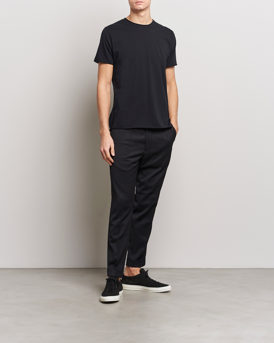 Hombres | Camisetas | Filippa K | Roll Neck Crew Neck Tee Black