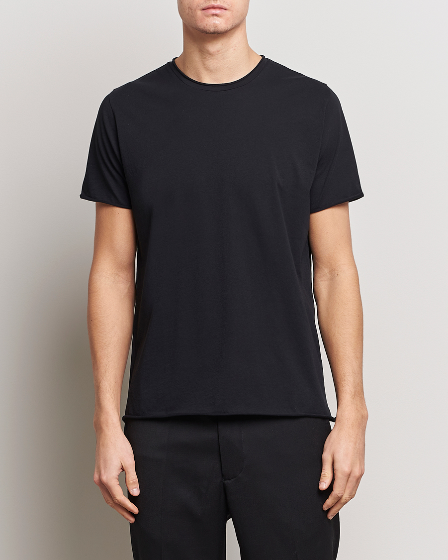 Hombres | Camisetas | Filippa K | Roll Neck Crew Neck Tee Black