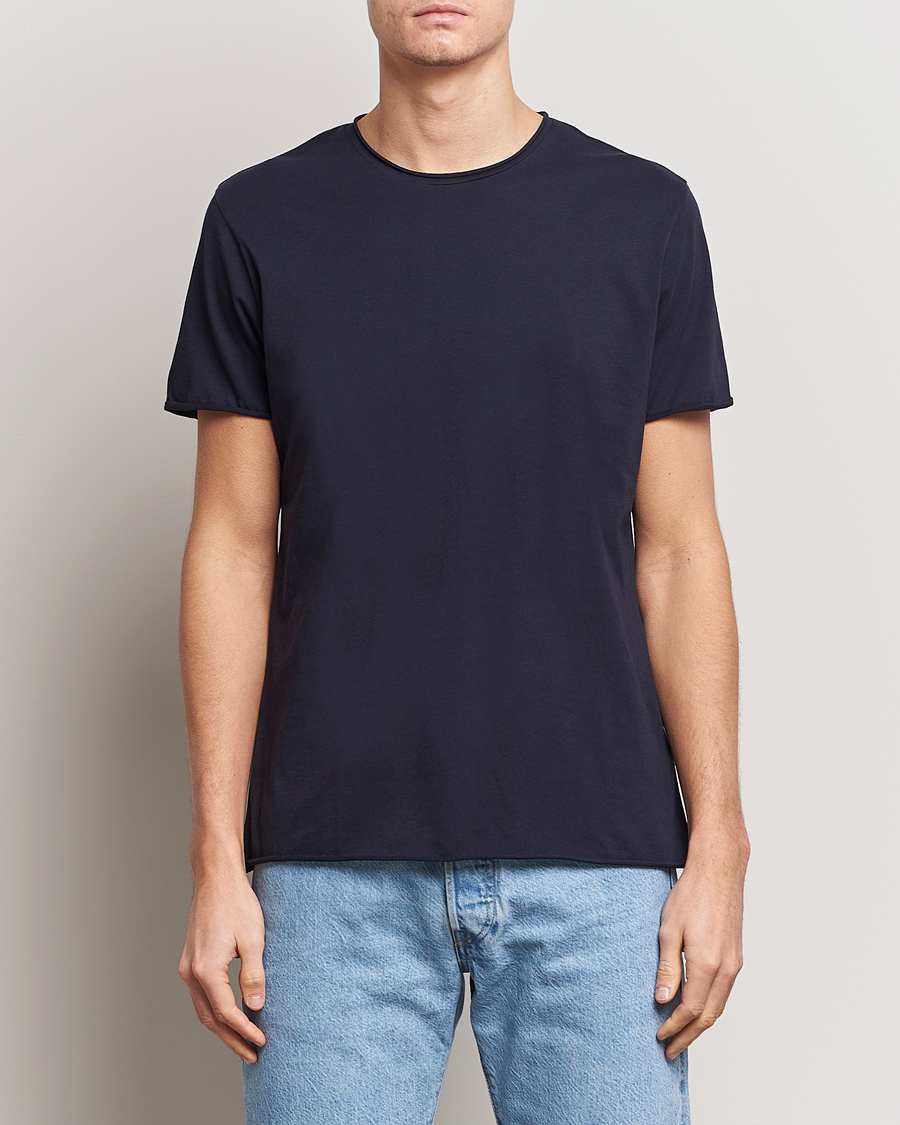 Hombres | Camisetas | Filippa K | Roll Neck Crew Neck Tee Navy
