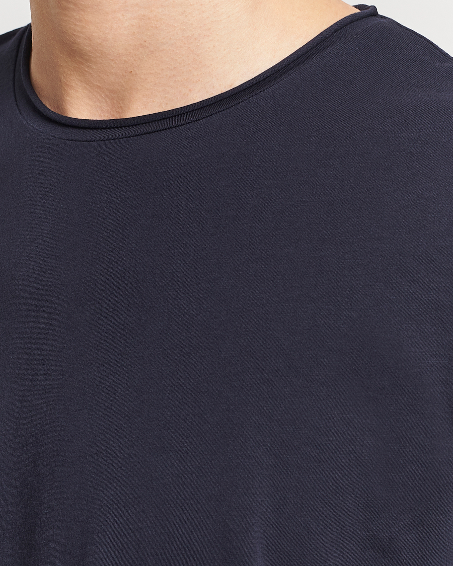 Hombres | Camisetas | Filippa K | Roll Neck Crew Neck Tee Navy