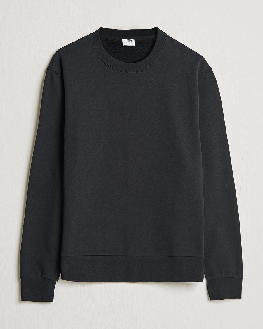 Hombres | Jerséis y prendas de punto | Filippa K | Gustaf Cotton Sweatshirt Black