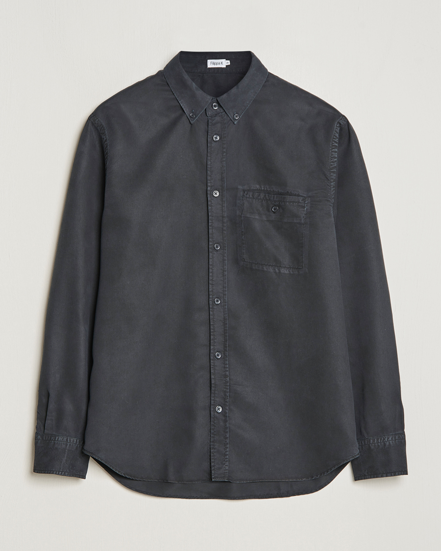 Hombres | Camisas | Filippa K | Zachary Tencel Shirt Almost Black