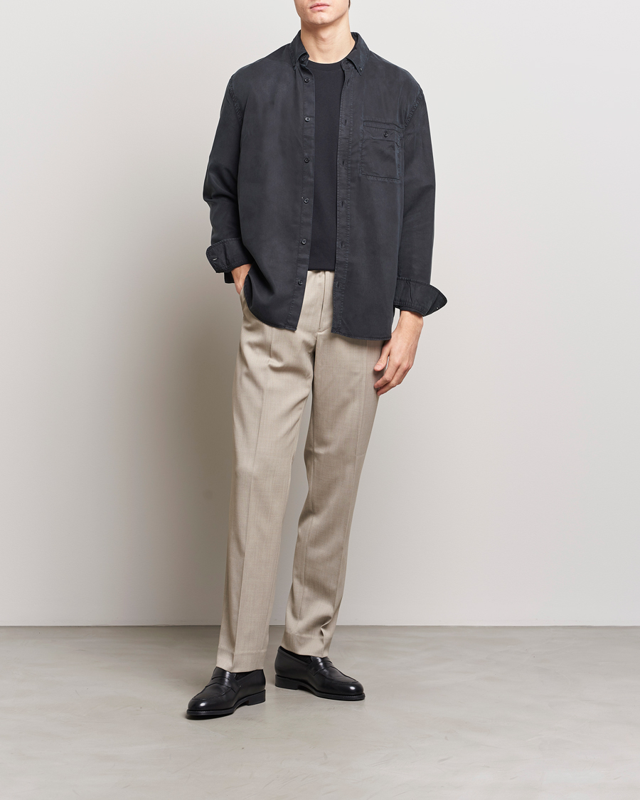 Hombres | Camisas | Filippa K | Zachary Tencel Shirt Almost Black