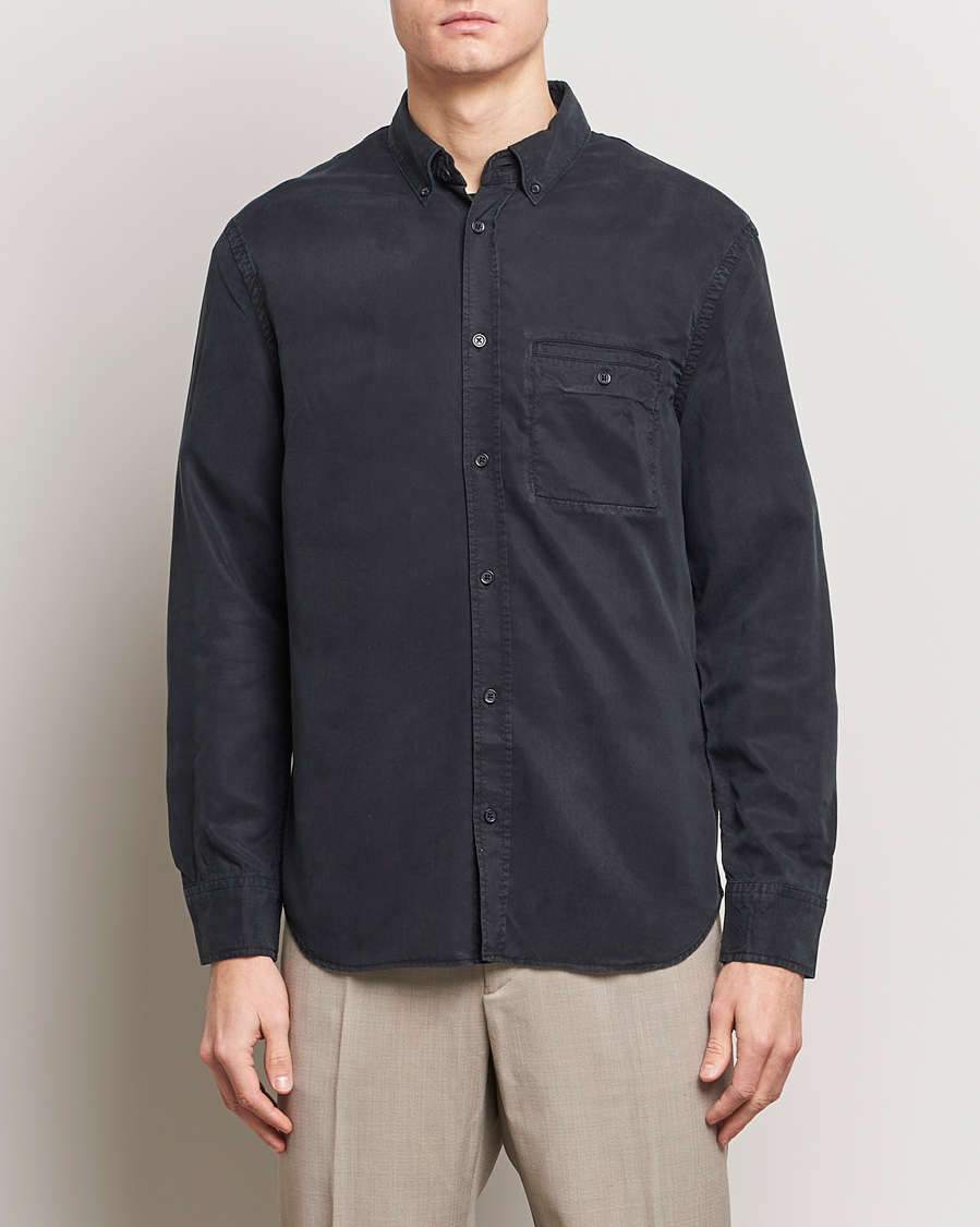 Hombres | Camisas | Filippa K | Zachary Tencel Shirt Almost Black