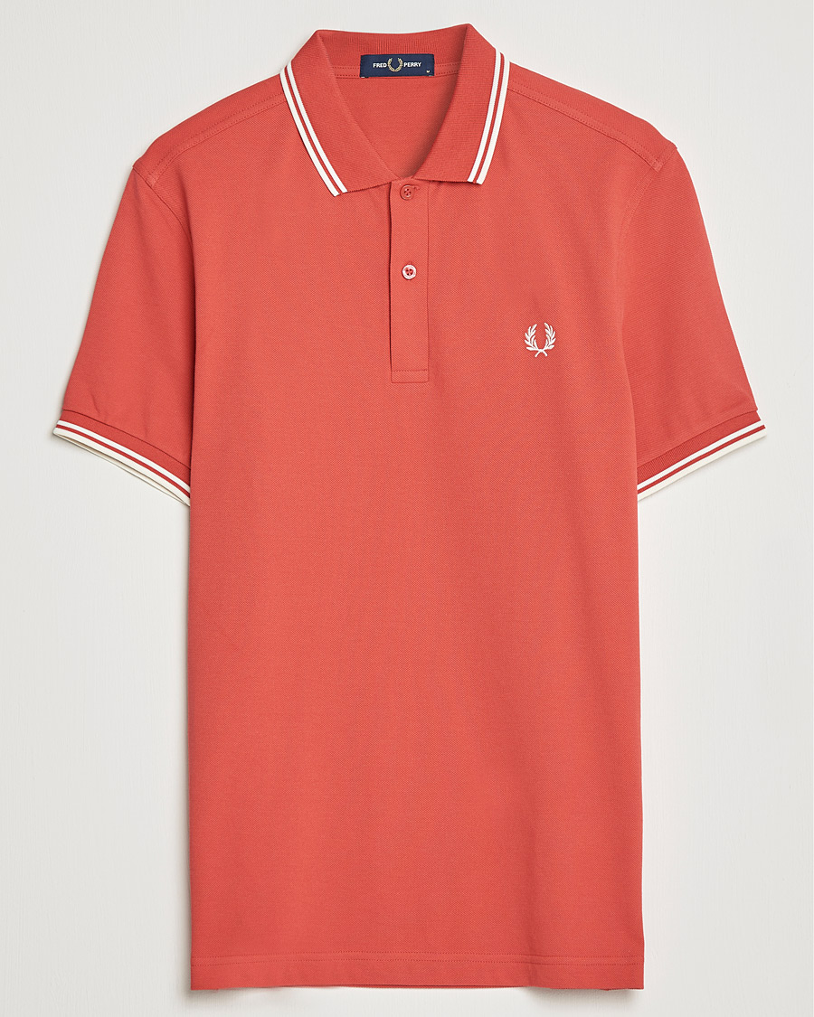 Hombres | Polos | Fred Perry | Twin Tip Polo Washed Red