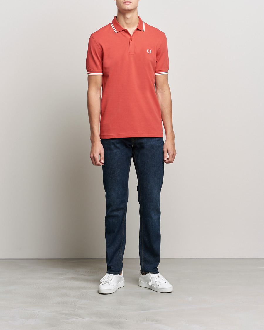 Hombres | Polos | Fred Perry | Twin Tip Polo Washed Red