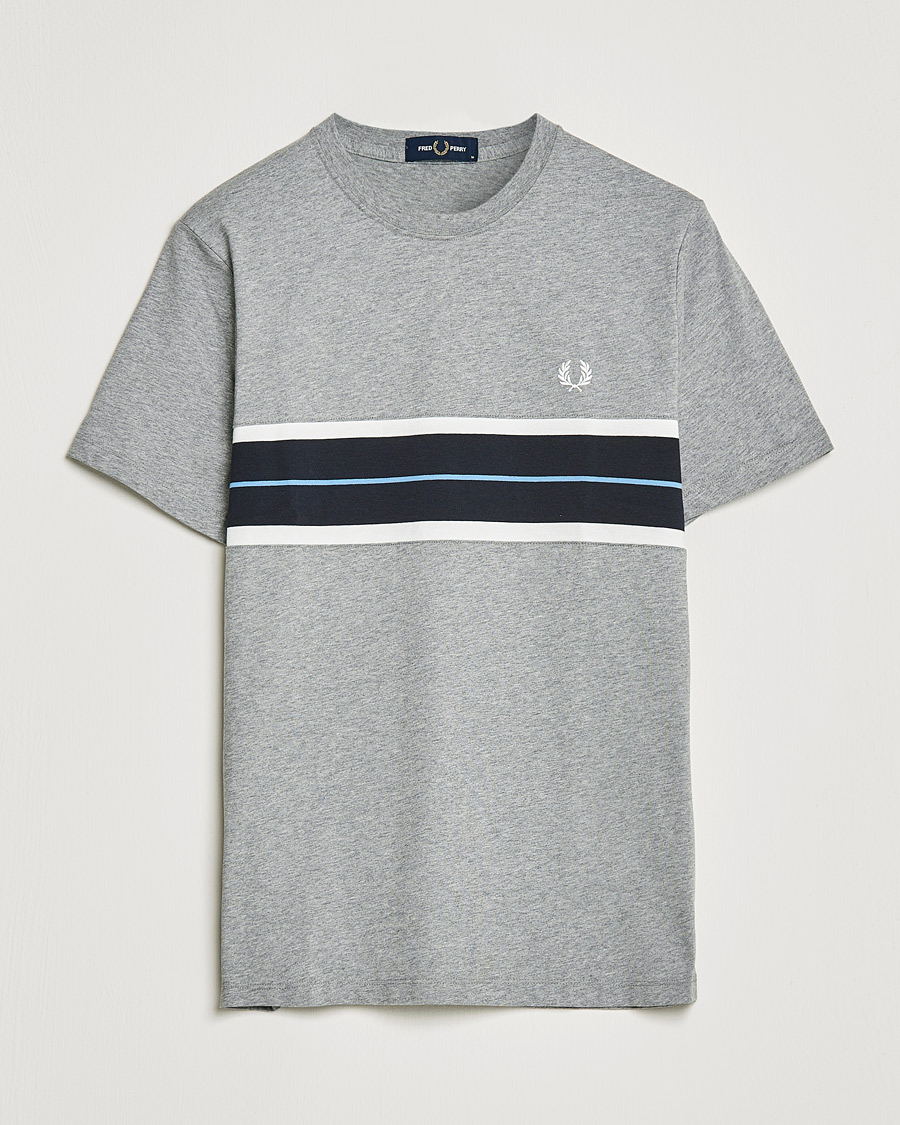 Hombres | Camisetas | Fred Perry | Tram Line Pannel Tee Steel Marl