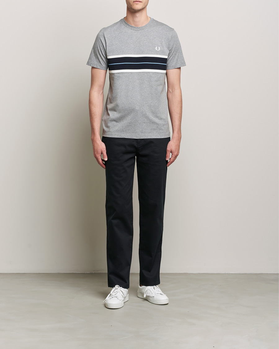 Hombres | Camisetas | Fred Perry | Tram Line Pannel Tee Steel Marl