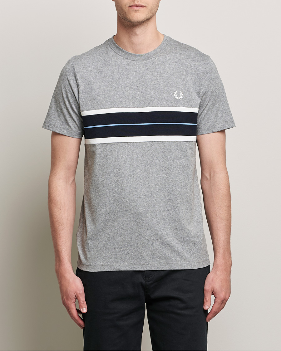 Hombres | Camisetas | Fred Perry | Tram Line Pannel Tee Steel Marl