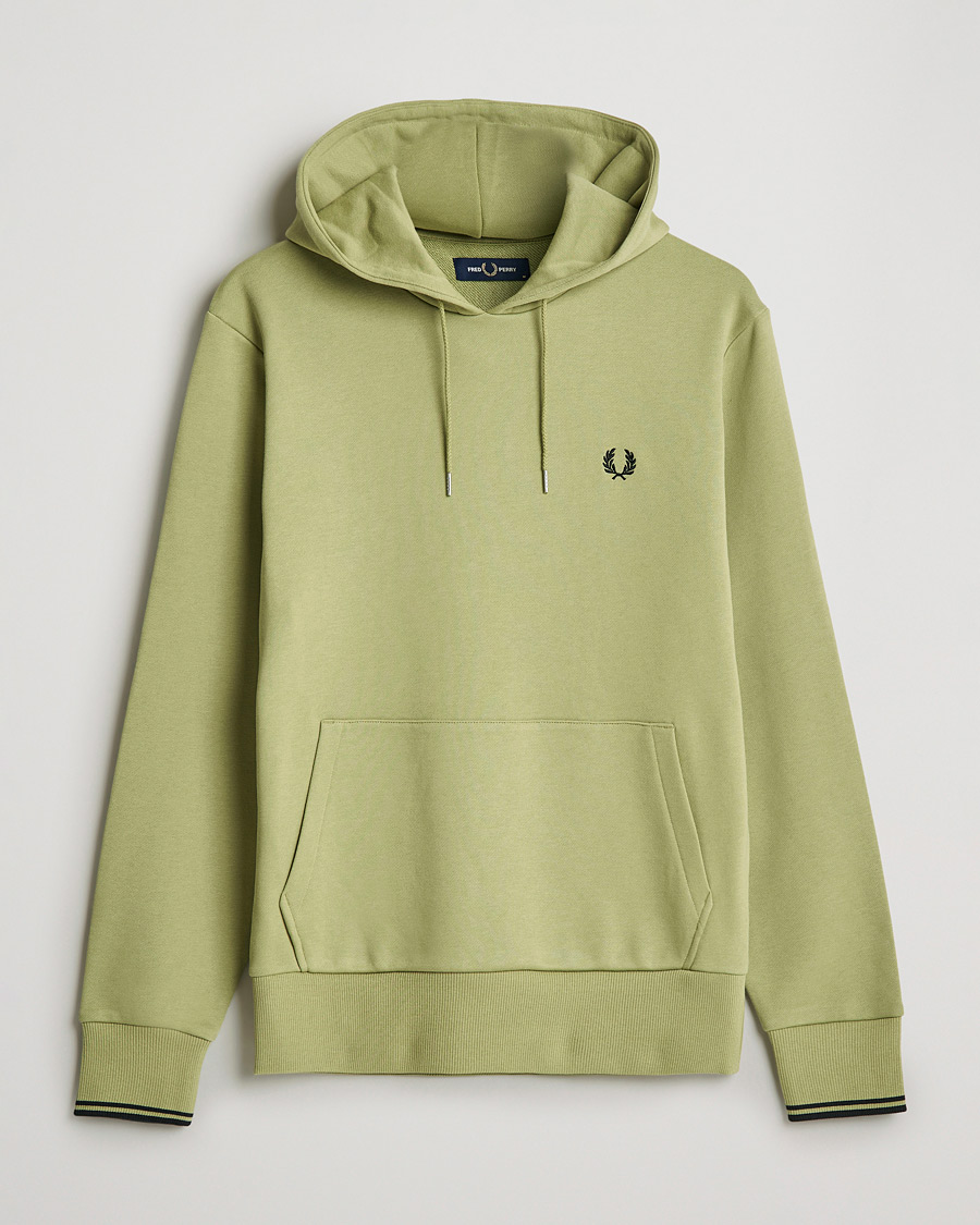 Hombres | Jerséis y prendas de punto | Fred Perry | Tipped Hooded Sweatshirt Sage Green 