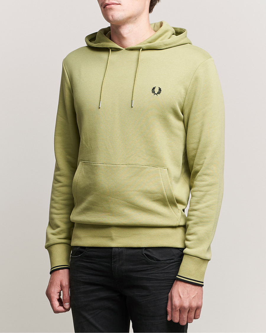 Hombres | Jerséis y prendas de punto | Fred Perry | Tipped Hooded Sweatshirt Sage Green 