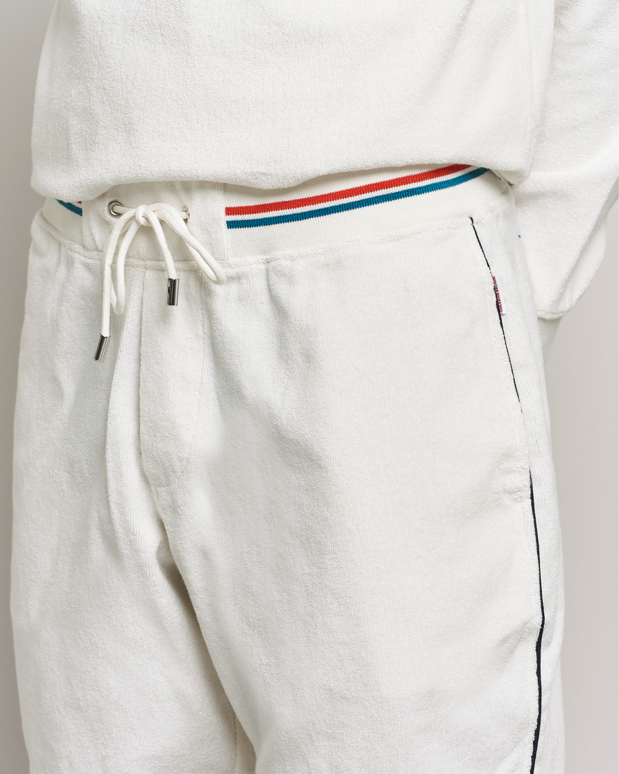 Hombres | Pantalones cortos | Orlebar Brown | Afador OB Stripe Towelling Shorts White Sand
