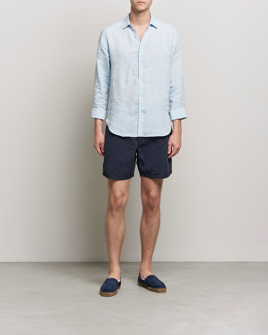 Hombres | Pantalones cortos | Orlebar Brown | Searose Linen/Cotton Shorts Night Iris