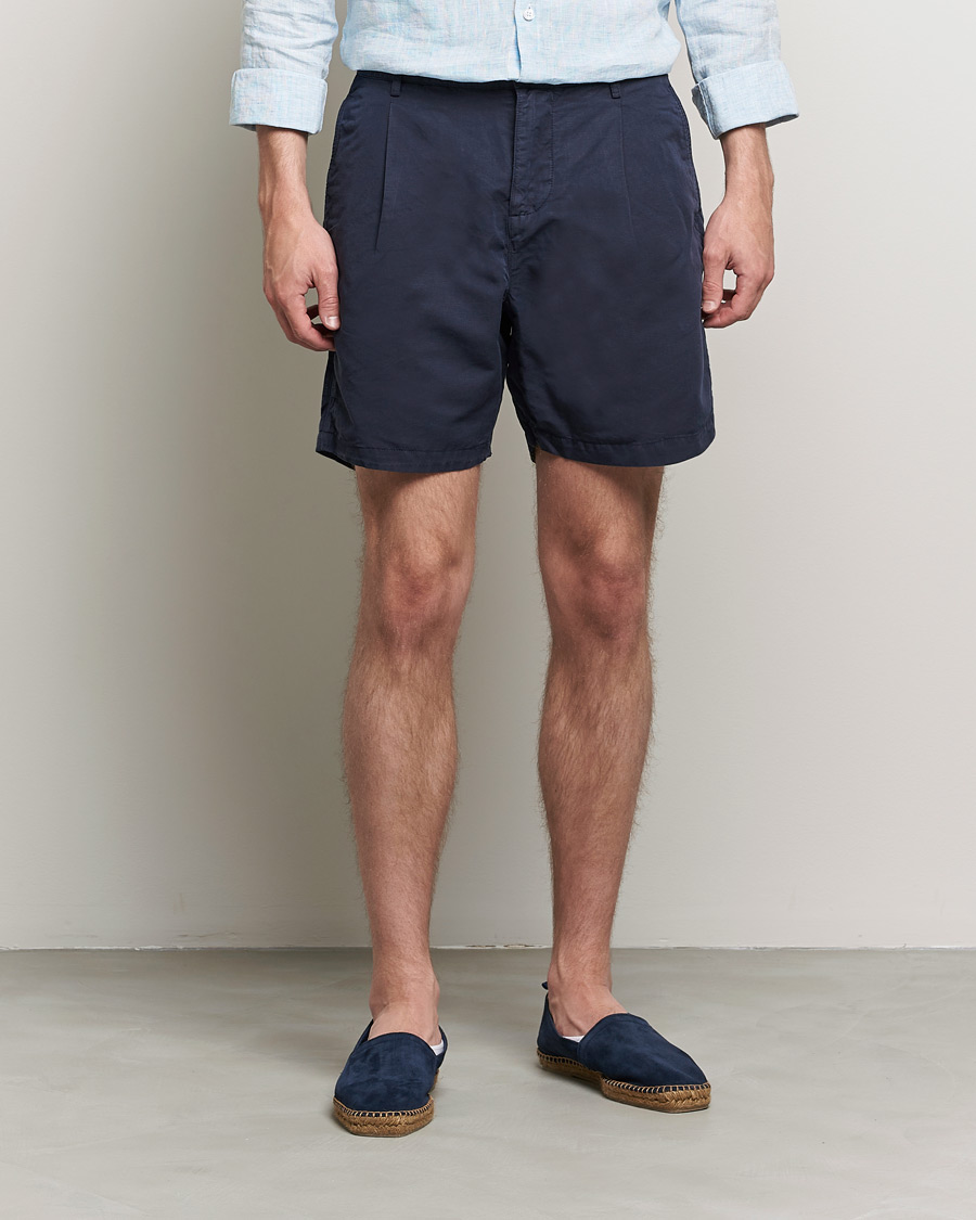 Hombres | Pantalones cortos | Orlebar Brown | Searose Linen/Cotton Shorts Night Iris