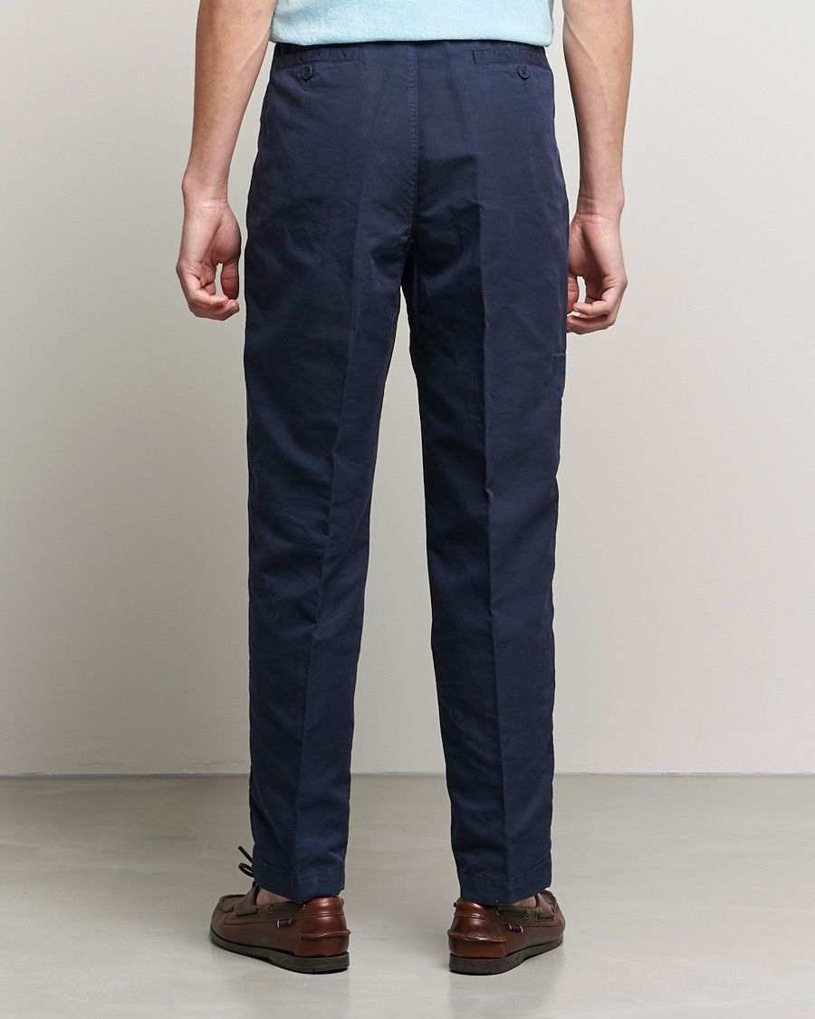 Hombres | Pantalones | Orlebar Brown | Dunmore Linen/Cotton Trousers Night Iris