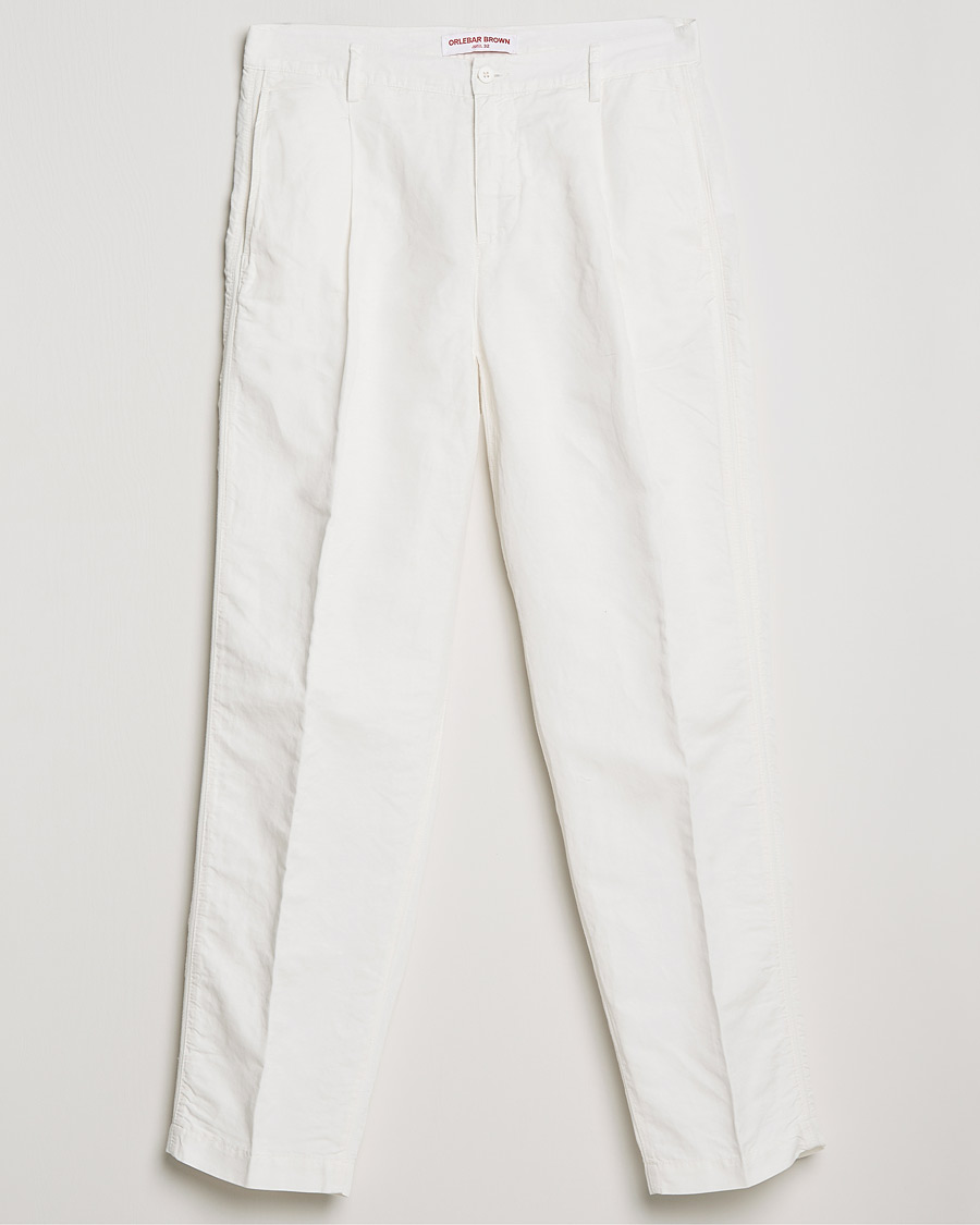 Hombres | Pantalones | Orlebar Brown | Dunmore Linen/Cotton Trousers White Sand