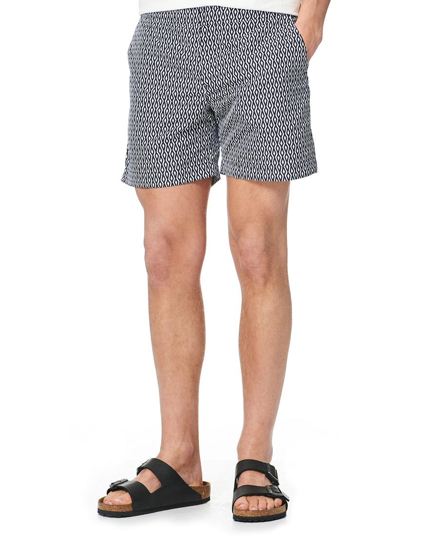 Hombres | Bañadores | Orlebar Brown | Bulldog Alado Printed Swimshorts Night Iris/White