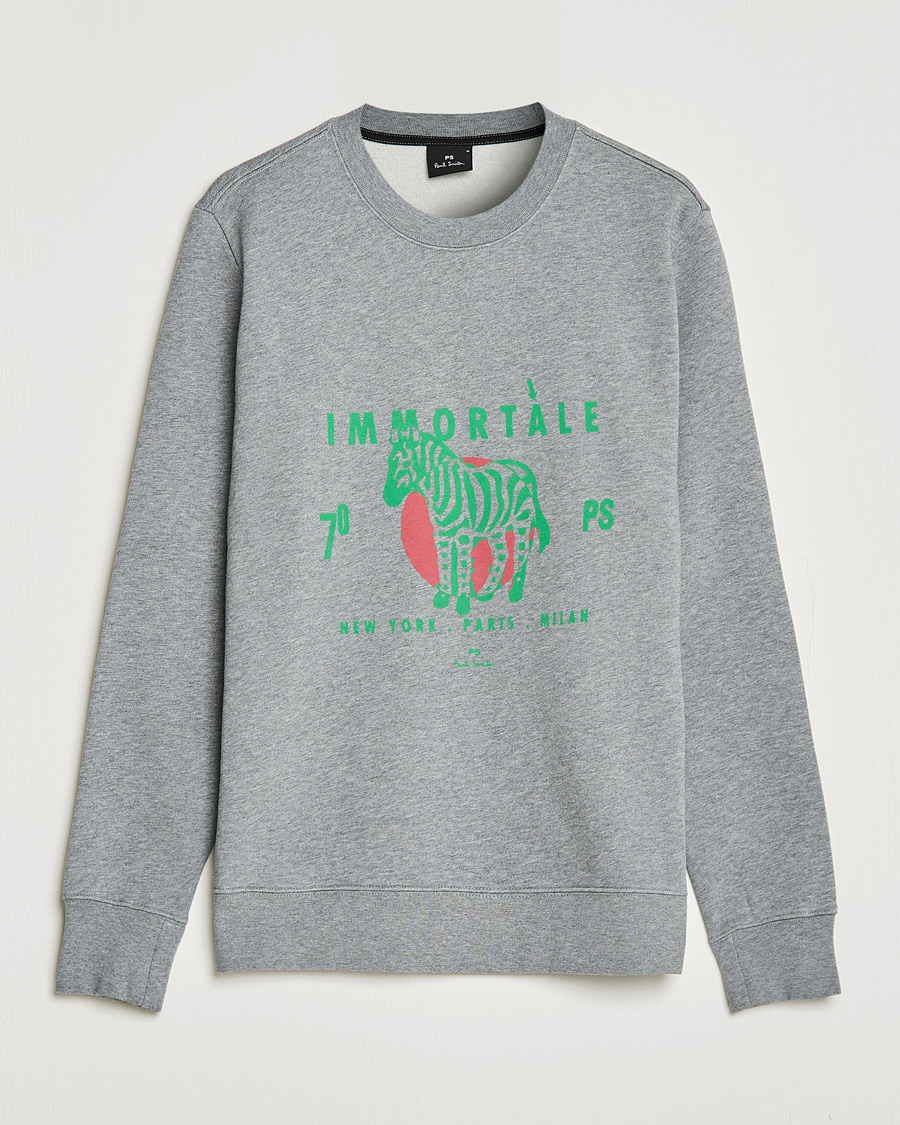 Hombres | Jerséis y prendas de punto | PS Paul Smith | Immortale Organic Cotton Sweatshirt Grey