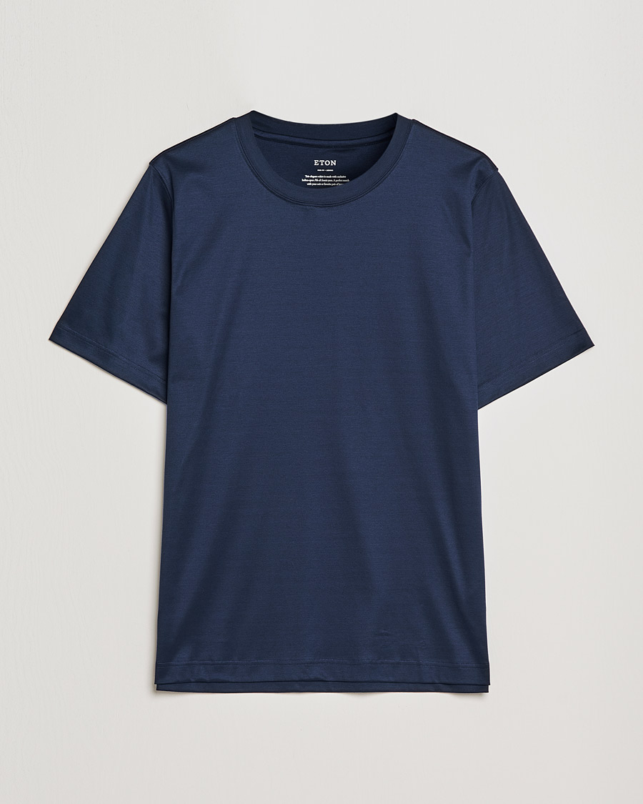 Hombres | Camisetas | Eton | Filo Di Scozia Cotton T-Shirt Navy
