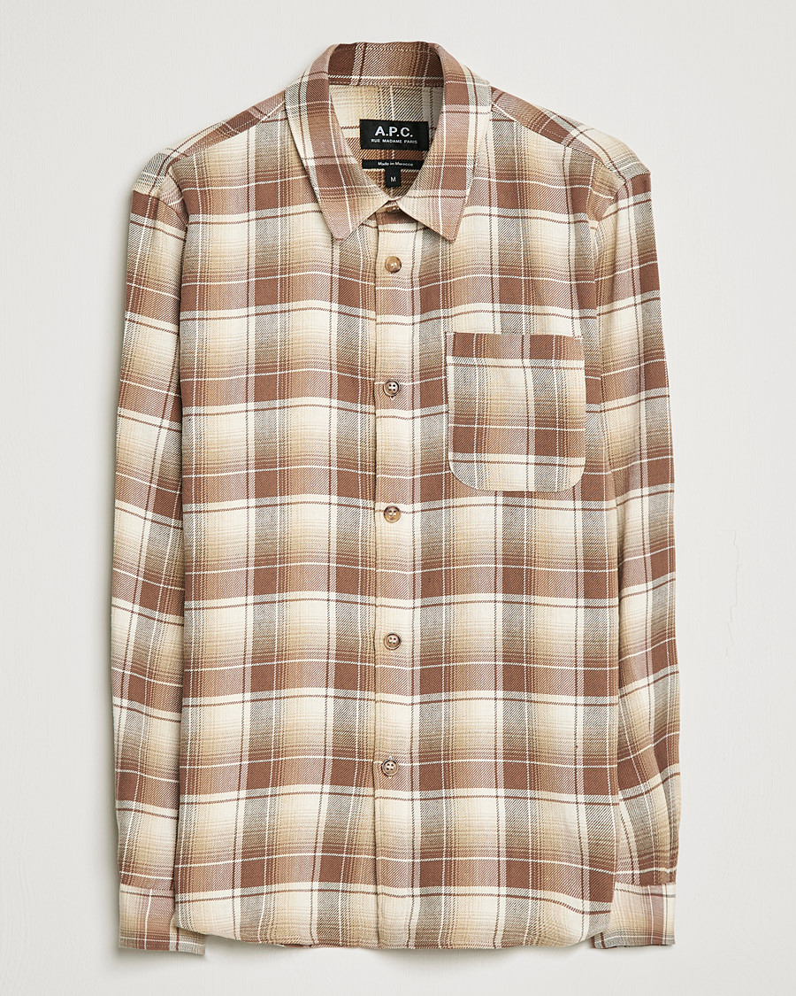 Hombres | Camisas | A.P.C. | Trek Overshirt Beige Check