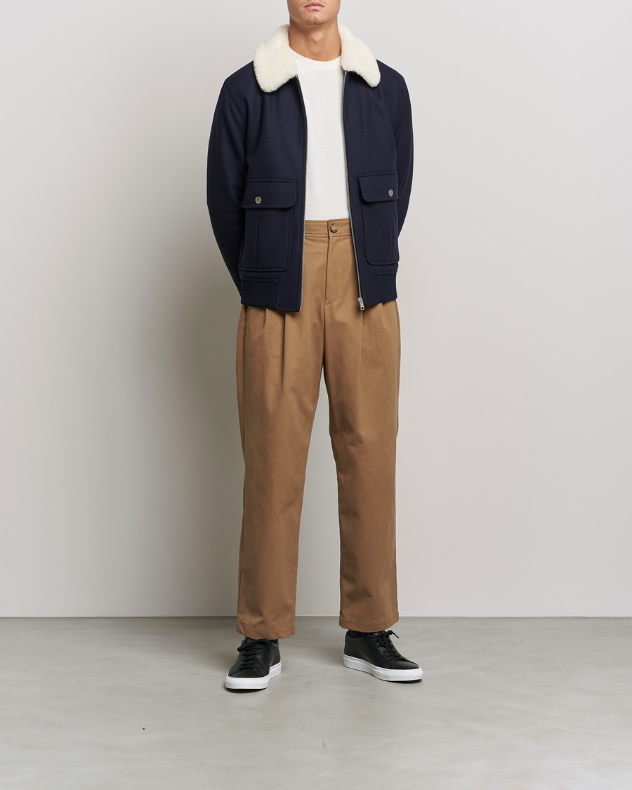 Hombres | Abrigos y chaquetas | A.P.C. | Ben Shearling Bomber Jacket Navy